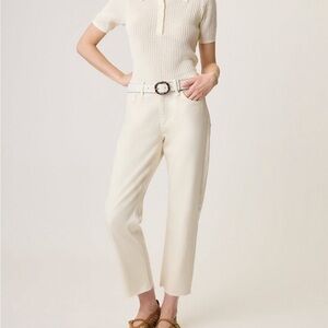 Baggy Dylan‎ Boyfriend Jeans Vintage Stretch Denim Ecru Cream 32